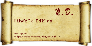 Mihók Dóra névjegykártya